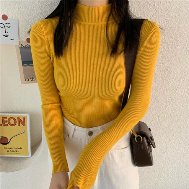 Minimalistyczny Sweter Z Golfem