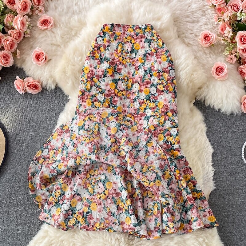 Spódnica Floral Z Falbaną