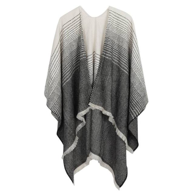 Sweter Ponczo Z Domieszką Kaszmiru