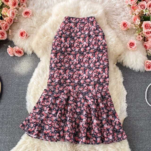 Spódnica Floral Z Falbaną