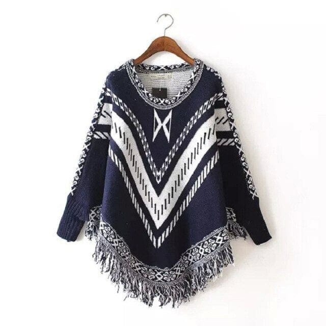 Sweter Ponczo Z Mankietami