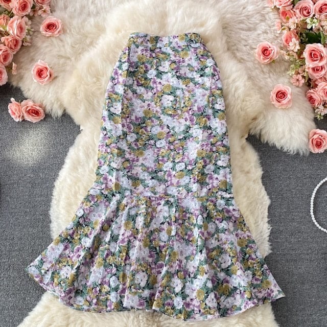 Spódnica Floral Z Falbaną