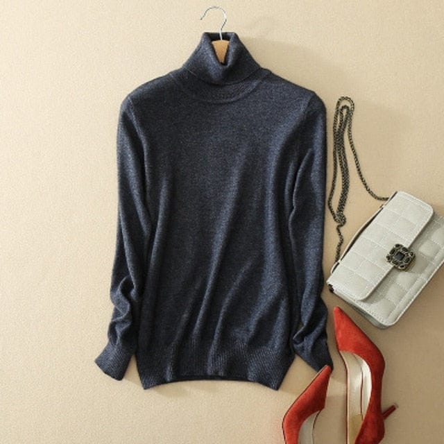 Minimalistyczny Sweter Z Golfem