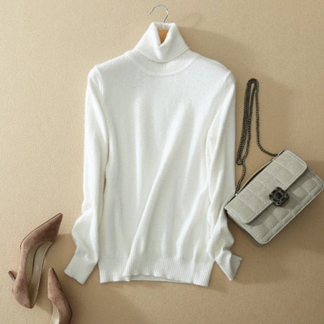 Minimalistyczny Sweter Z Golfem