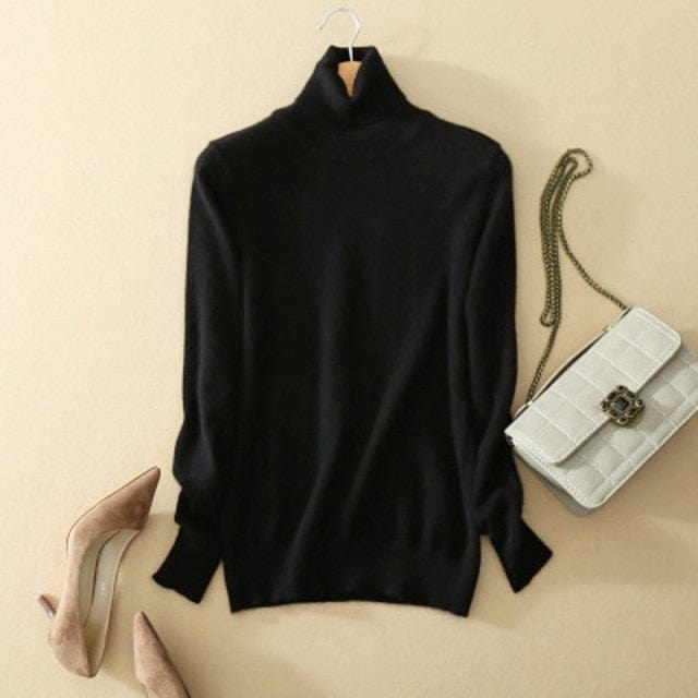 Minimalistyczny Sweter Z Golfem