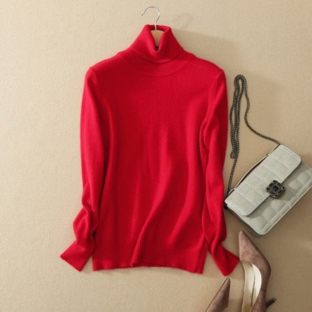 Minimalistyczny Sweter Z Golfem