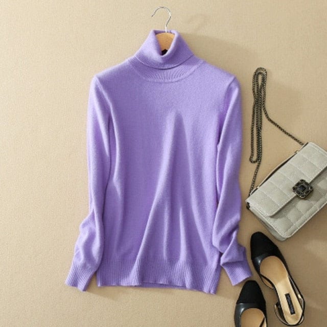 Minimalistyczny Sweter Z Golfem