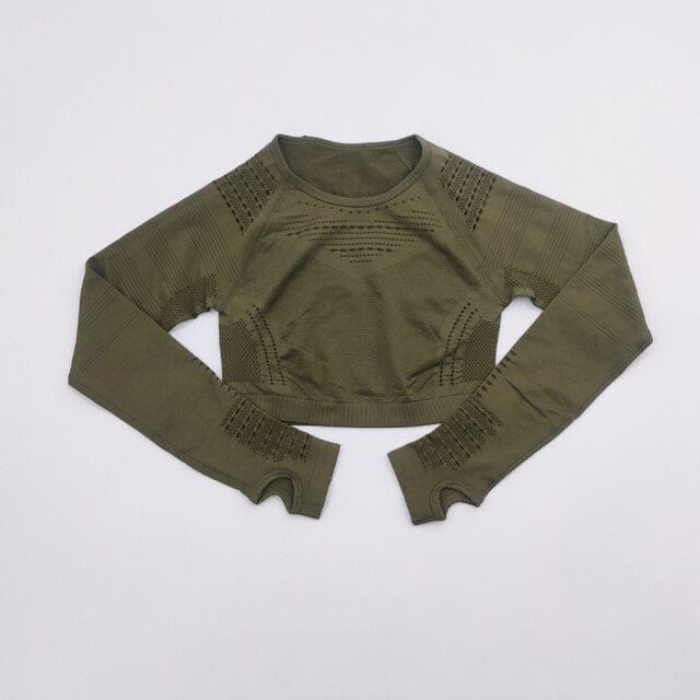 Sportowy Top Z Długim Rękawem