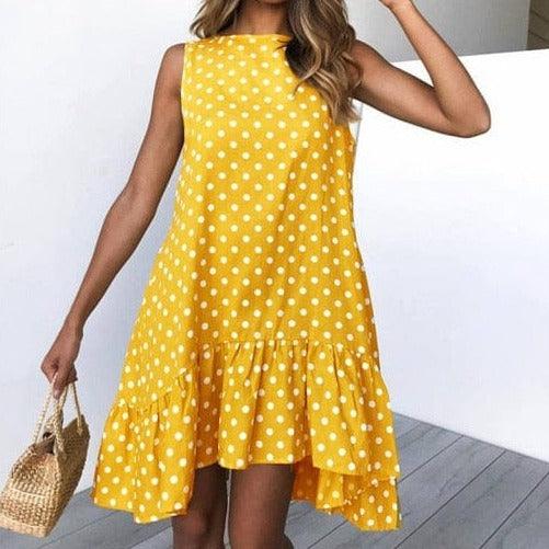 Krótka Sukienka W Groszki