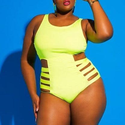 Jednoczęściowy Strój Kąpielowy Plus Size Z Wyciętymi Bokami